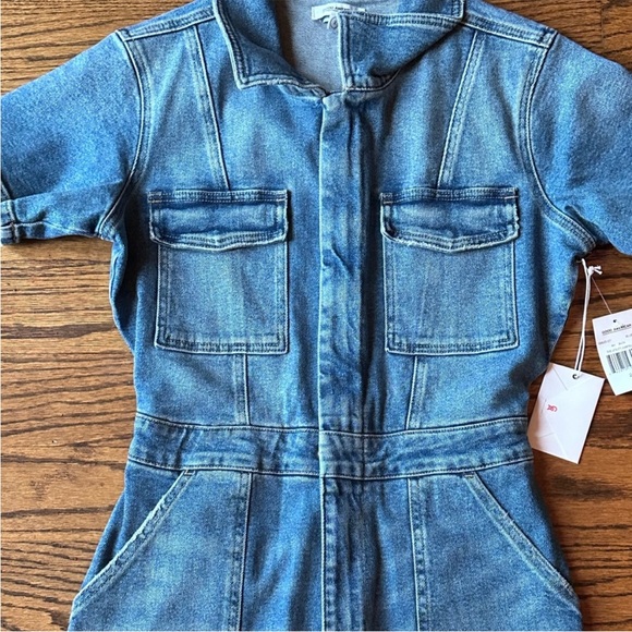 NWT Good American Utility Medium Wash Jumpsuit Sz 2/M Zip - Picture 3 of 5